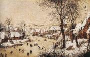 BRUEGEL, Pieter the Elder Winter Landscape with Skaters and Bird Trap France oil painting artist